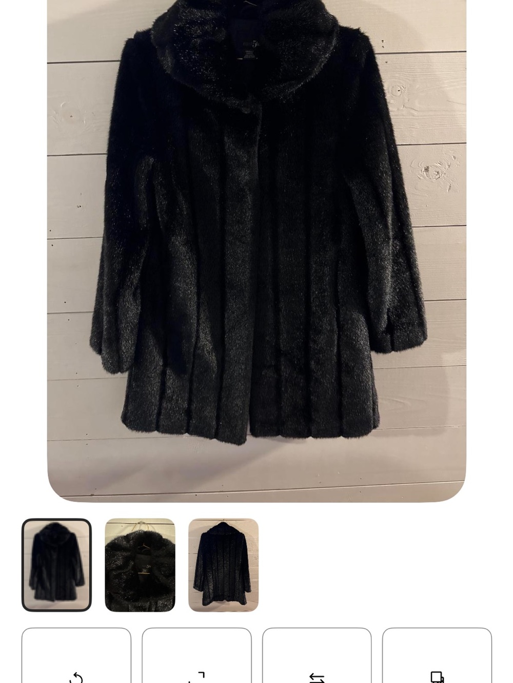 East 5th Women's Black Faux-Fur Pea Coat